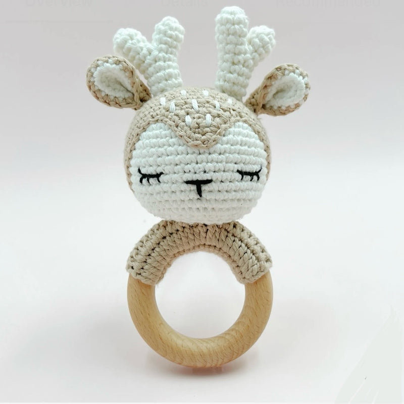 Crochet Fawn Baby Rattle Toy